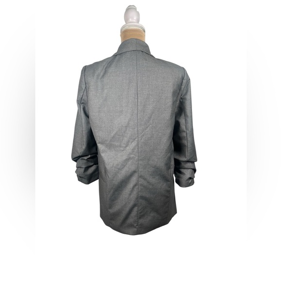 Mare Mare x Anthropologie Gray Cinch-Sleeve Open Front Boyfriend Blazer Size XS - Picture 6 of 14